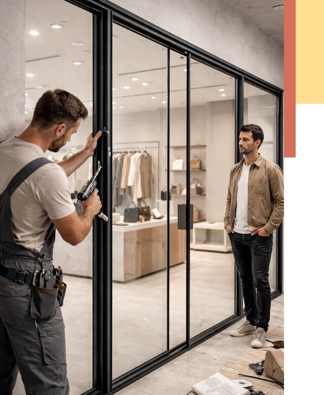 Стеклянные перегородки для магазинов в Ялте от 8377 руб. под ключ | ОТДЕЛОЧНИК-Ялт