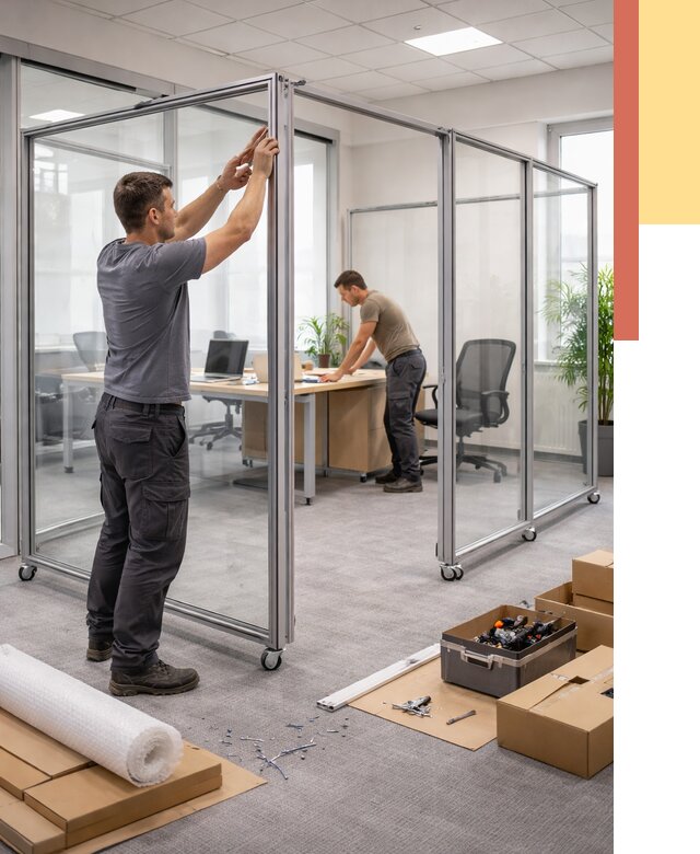 Мобильные офисные перегородки в Ялте от 12770 руб. — установка под ключ | ОТДЕЛОЧНИК-Ялт