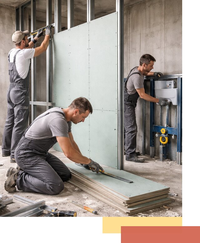 Монтаж и ремонт сантехнических перегородок в Ялте