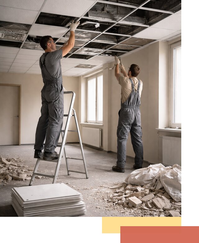 Демонтаж потолков Армстронг профессионально в Ялте