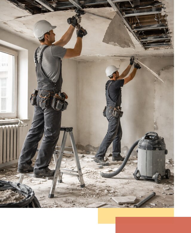 Демонтаж гипсокартонного потолка в Ялте быстро и аккуратно