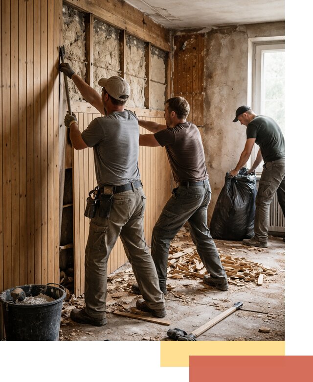 Демонтаж вагонки и вывоз материалов в Ялте