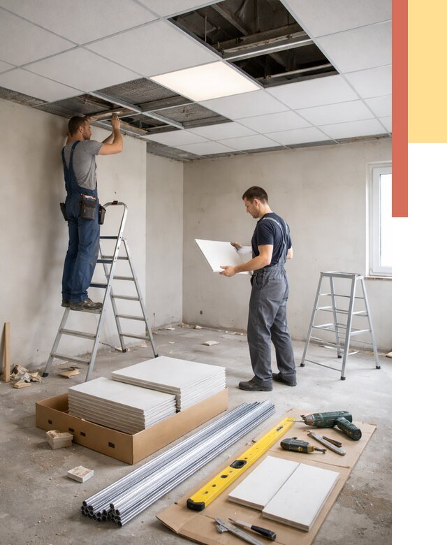 Монтаж потолка армстронг в Ялте от 4597 руб/м2 — быстрая установка под ключ | ОТДЕЛОЧНИК-Ялт