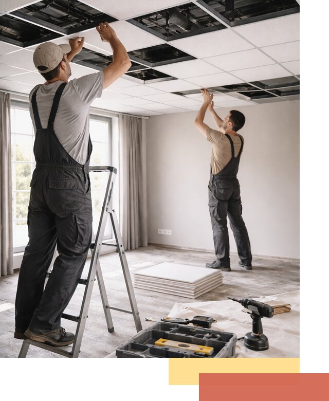 Замена плит подвесного потолка в Ялте быстро и качественно