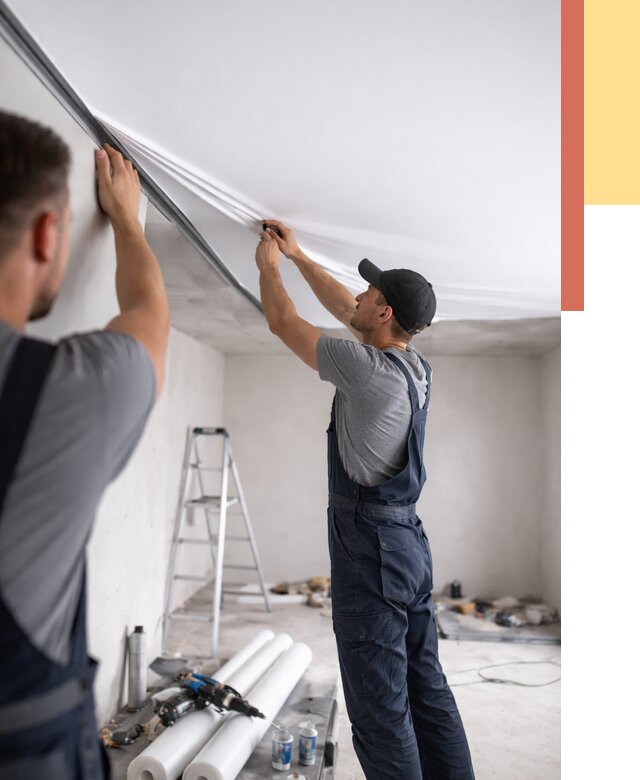 Монтаж матового натяжного потолка в Ялте от 4597 руб./м² — быстро и недорого | ОТДЕЛОЧНИК-Ялт