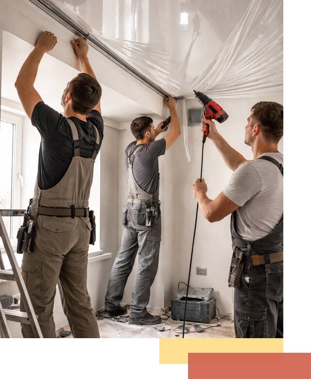 Монтаж глянцевого натяжного потолка в Ялте быстро и качественно