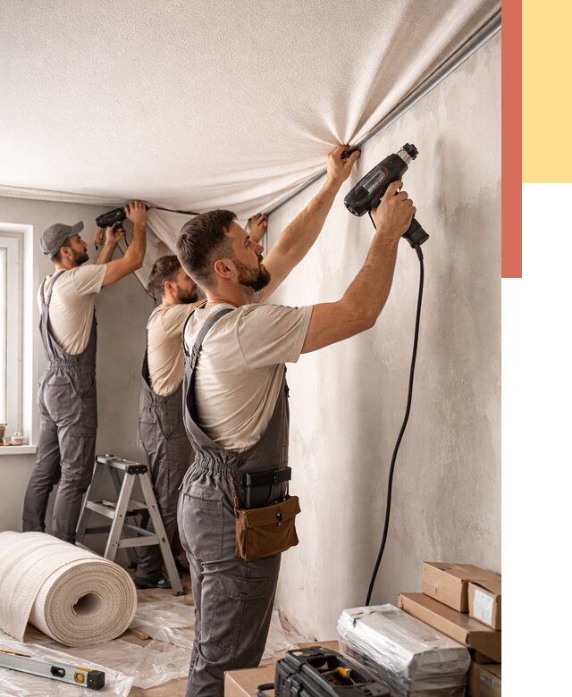 Монтаж фактурного натяжного потолка в Ялте от 766 руб. — ОТДЕЛОЧНИК-Ялт