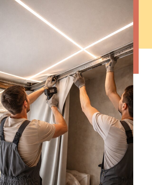 Монтаж натяжного потолка со световыми линиями в Ялте от 1226 руб. | ОТДЕЛОЧНИК-Ялт