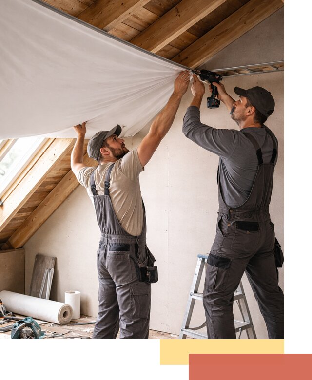 Монтаж натяжного потолка в мансарде в Ялте