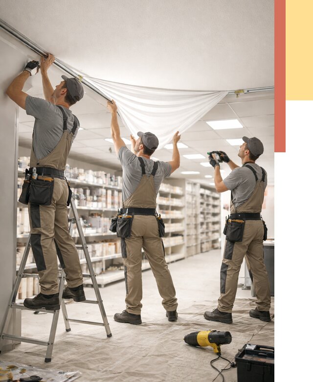Монтаж натяжного потолка в магазине в Ялте от 4597 руб. быстро и недорого | ОТДЕЛОЧНИК-Ялт