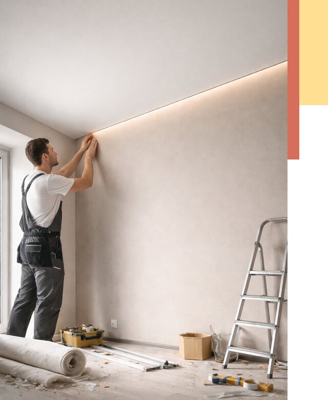 Теневые натяжные потолки в Ялте от 8377 руб. под ключ | ОТДЕЛОЧНИК-Ялт