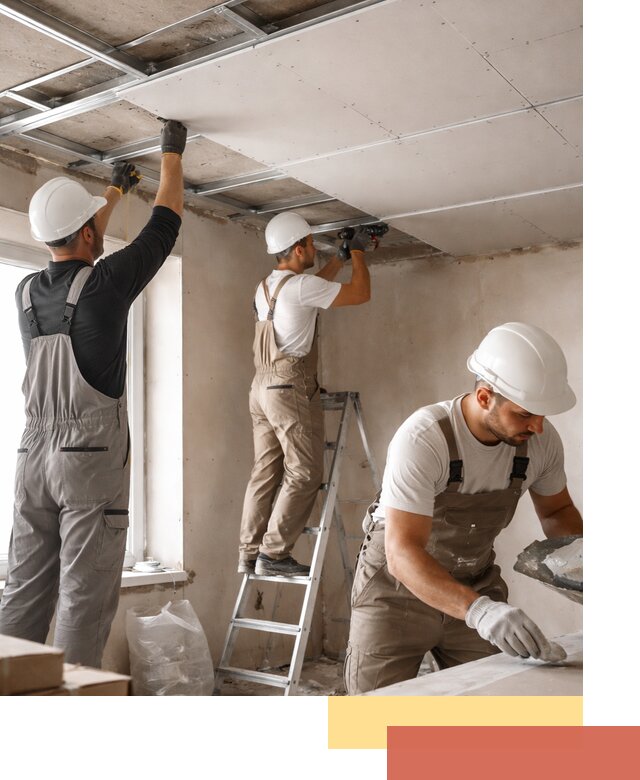 Одноуровневый потолок из гипсокартона в Ялте — монтаж и отделка