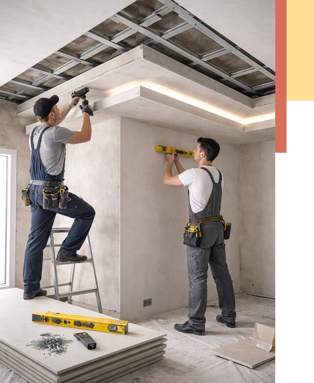 Двухуровневый потолок из гипсокартона в Ялте от 1481 руб. под ключ | ОТДЕЛОЧНИК-Ялт