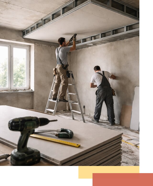 Двухуровневый потолок из гипсокартона в Ялте