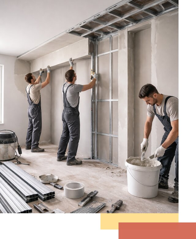 Монтаж потолка из гипсокартона с нишей в Ялте