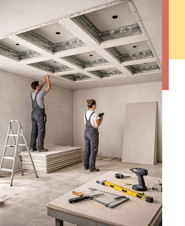 Кессонный потолок из гипсокартона в Ялте от 1890 руб. — монтаж и под ключ | ОТДЕЛОЧНИК-Ялт