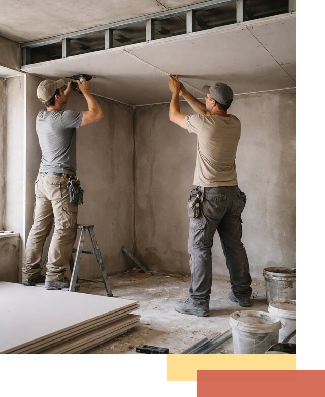 Короб из гипсокартона на потолке под ключ в Ялте