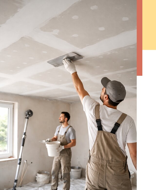 Шпаклевка потолка из гипсокартона в Ялте от 3269 руб./м2 — услуги под ключ | ОТДЕЛОЧНИК-Ялт