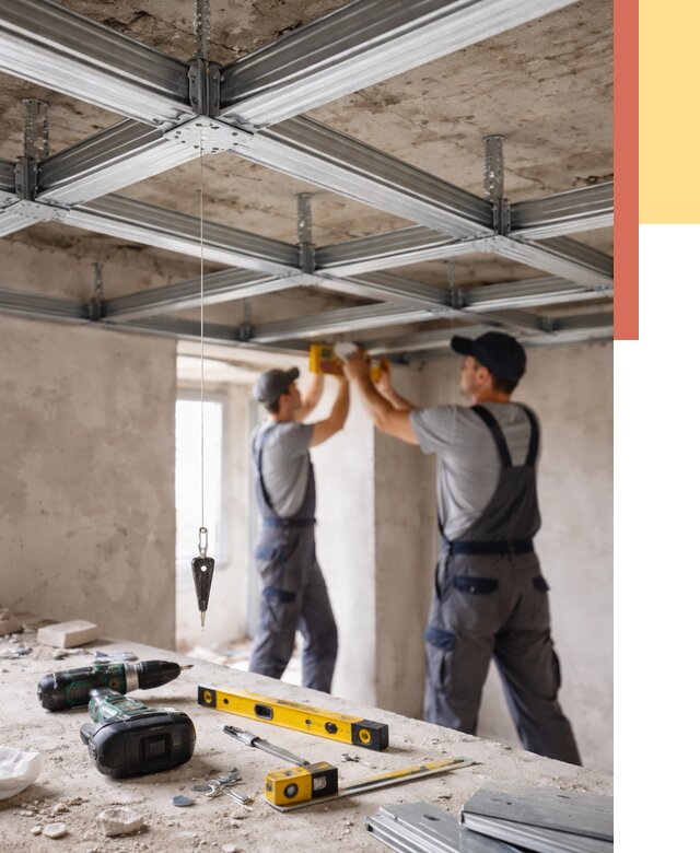 Монтаж каркаса потолка из профиля в Ялте от 4597 руб. — услуги ОТДЕЛОЧНИК-Ялт