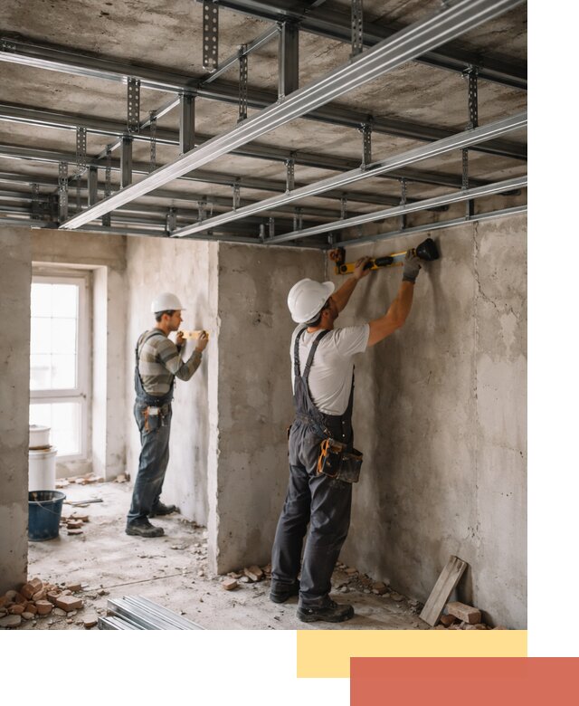 Монтаж каркаса потолка из профильного профиля в Ялте