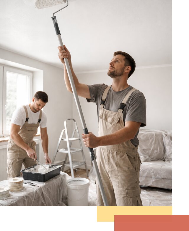 Покраска потолка водоэмульсионной краской в Ялте