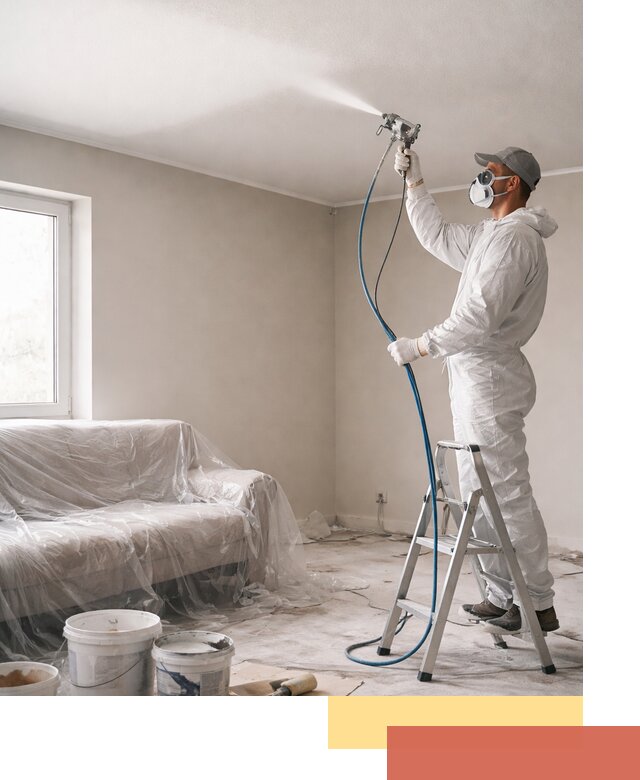 Покраска потолка краскопультом в Ялте быстро и качественно