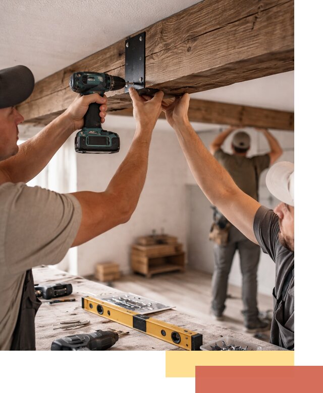 Монтаж декоративных потолочных балок в Ялте