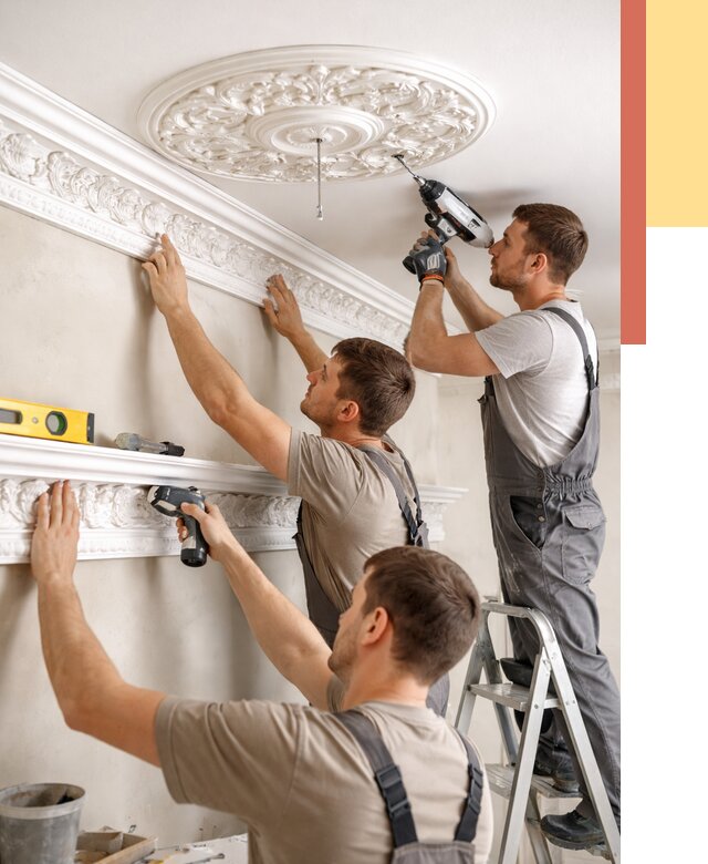 Монтаж лепнины на потолок в Ялте от 3269 руб. быстро и недорого | ОТДЕЛОЧНИК-Ялт