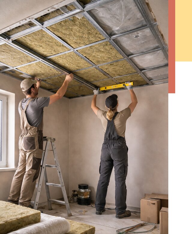 Шумоизоляция потолка в Ялте от 1277 руб. под ключ — услуги ОТДЕЛОЧНИК-Ялт